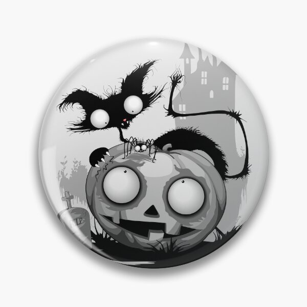Item preview, Cat, Pumpkin and Spider Halloween Funny and Spooky Characters designed and sold by BluedarkArt.