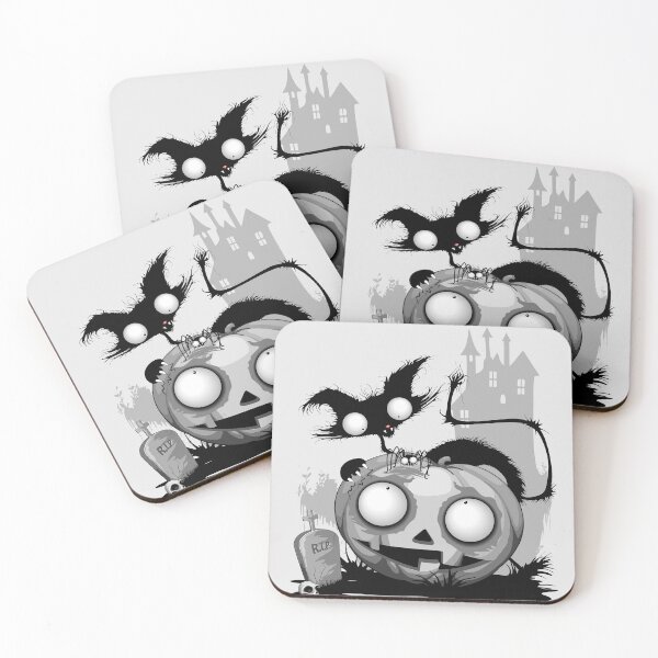 Item preview, Cat, Pumpkin and Spider Halloween Funny and Spooky Characters designed and sold by BluedarkArt.