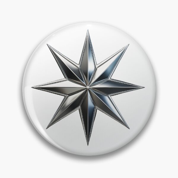 Item preview, Glossy chrome eight-point star on black background design designed and sold by ChernivtsiSkoda.