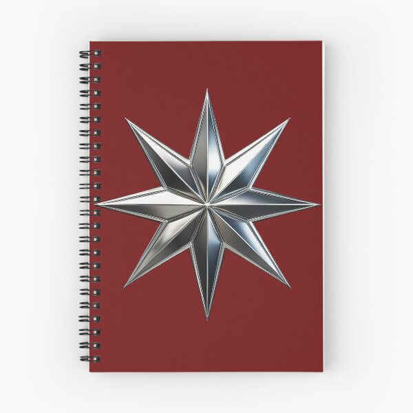 Item preview, Glossy chrome eight-point star on black background design designed and sold by ChernivtsiSkoda.