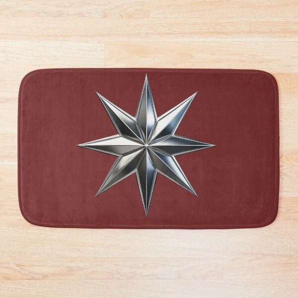 Item preview, Glossy chrome eight-point star on black background design designed and sold by ChernivtsiSkoda.