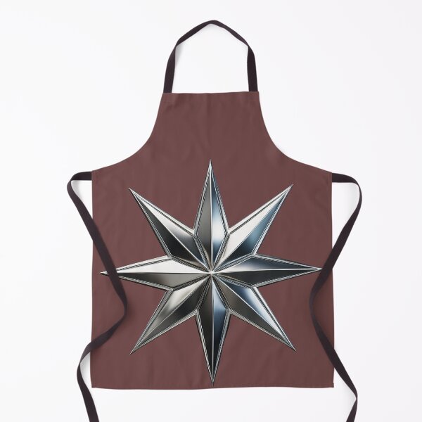 Item preview, Glossy chrome eight-point star on black background design designed and sold by ChernivtsiSkoda.