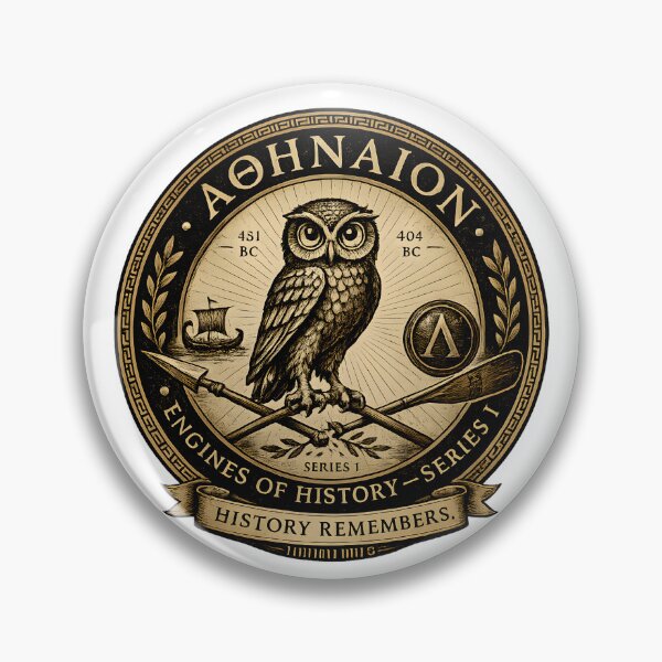 Item preview, Athenaion Owl. Engines of History Series I Emblem. The Peloponnesian War. The Painted Fence designed and sold by The Painted Fence.