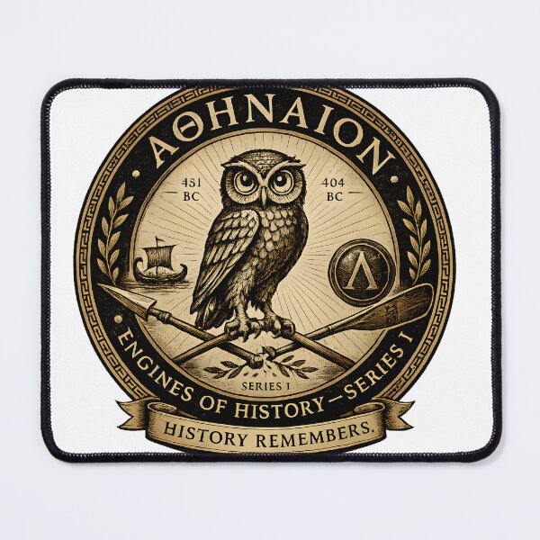 Item preview, Athenaion Owl. Engines of History Series I Emblem. The Peloponnesian War. The Painted Fence designed and sold by The Painted Fence.