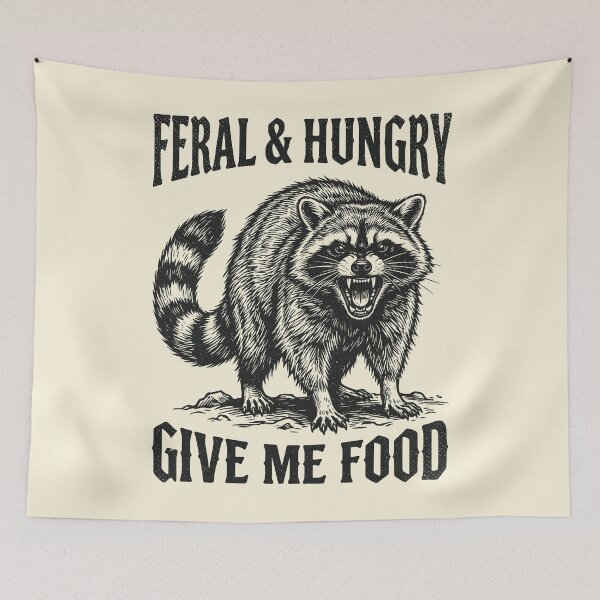 Item preview, Feral & Hungry Angry Raccoon Sarcastic Foodie Animal    designed and sold by Y-Vibes.