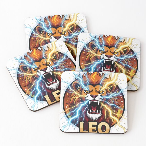 Item preview, Fierce Leo Zodiac Lightning Lion designed and sold by Zodiac Celestial Art.