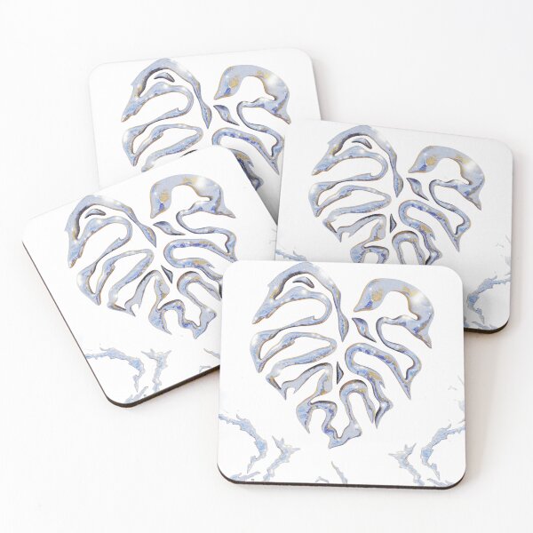 Item preview, Silver Metallic Monstera Leaf Abstract Pattern designed and sold by Rawafi Art Studio.