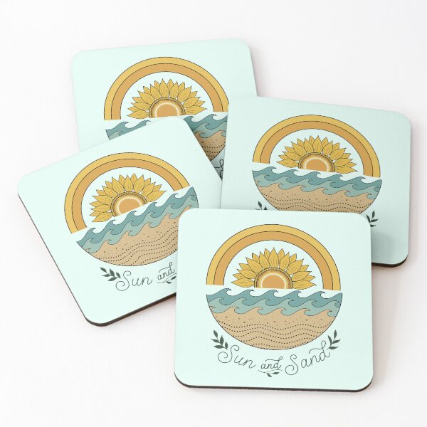Item preview, Sun and Sand Minimalist Sunflower Ocean Line Art designed and sold by LeshanArtUA.