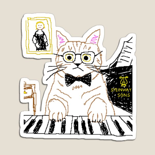 Item preview, Purrstein Cat Pianist - Funny MS Paint Classical Music Meme designed and sold by HumanMess.