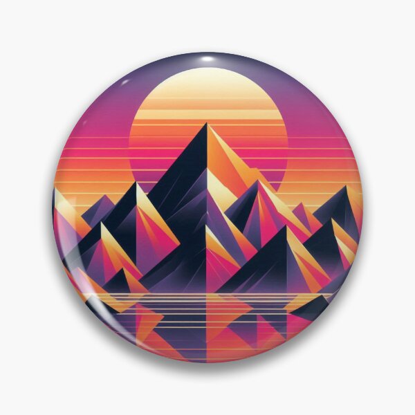 Item preview, Synthwave Sunset – Geometric Mountain Reflection designed and sold by Dogandesighn.