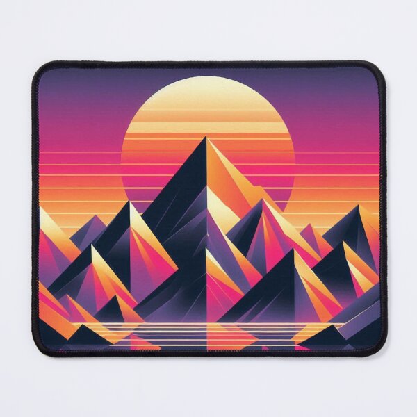 Item preview, Synthwave Sunset – Geometric Mountain Reflection designed and sold by Dogandesighn.