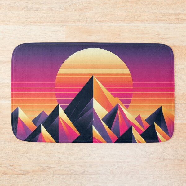 Item preview, Synthwave Sunset – Geometric Mountain Reflection designed and sold by Dogandesighn.