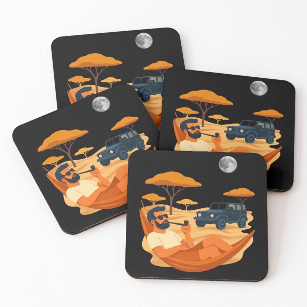 Item preview, Man Relaxing in Hammock Safari Night designed and sold by PLASBIMBUM.