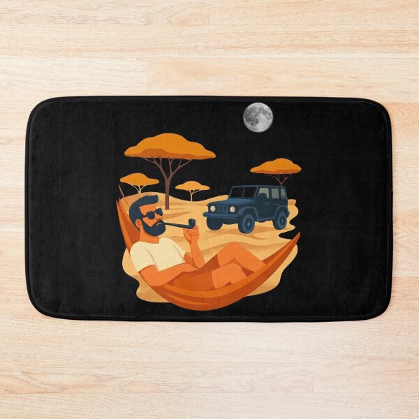 Item preview, Man Relaxing in Hammock Safari Night designed and sold by PLASBIMBUM.