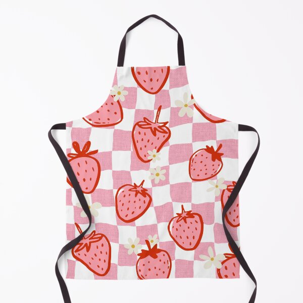 Item preview, Summer strawberries on pink gingham designed and sold by InkRiot Studios.