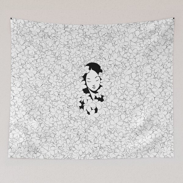 Item preview, A Girl with Flowers (black and white edition) designed and sold by Juliette Lancien.