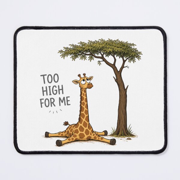 Item preview, Funny Giraffe Cartoon 'Too High For Me' designed and sold by Unik Design.