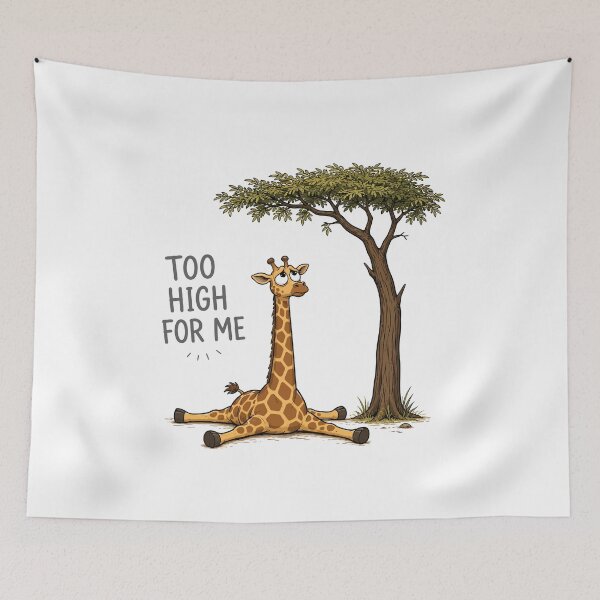 Item preview, Funny Giraffe Cartoon 'Too High For Me' designed and sold by Unik Design.