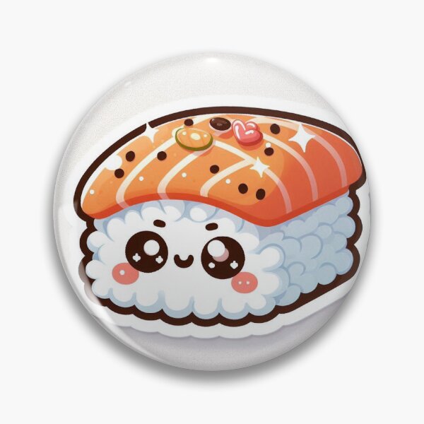 Item preview, Kawaii Sushi Sticker | Chibi Nigiri Sushi with Happy Face designed and sold by PastelPawsArt.