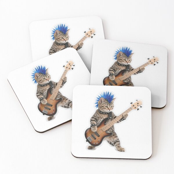 Item preview, Punk Rock Tabby Cat Bass Guitarist designed and sold by Winking-Kitten.