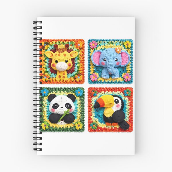 Item preview, Colorful Crocheted Animal Squares designed and sold by cuprum.