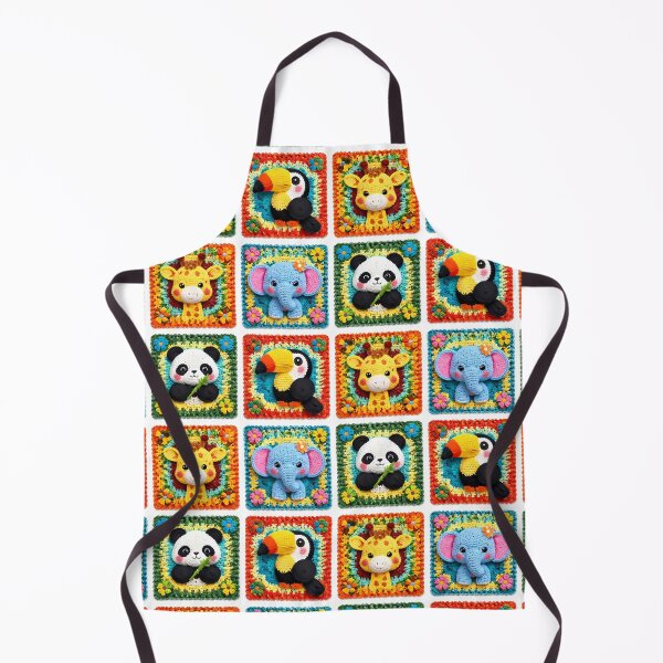 Item preview, Colorful Crocheted Animal Squares designed and sold by cuprum.