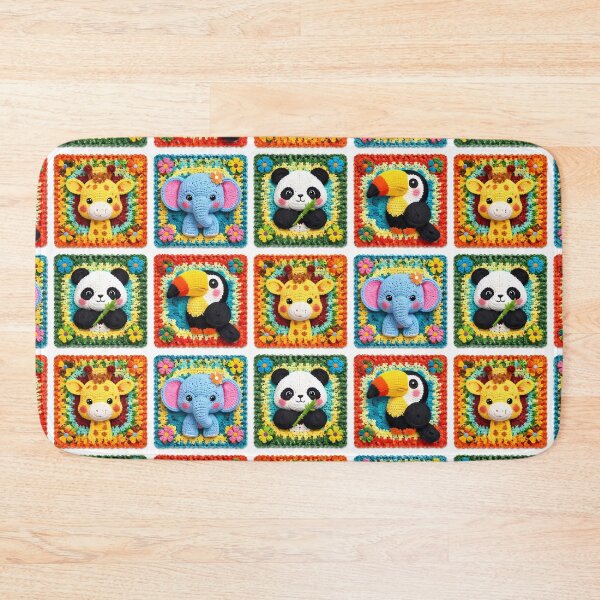 Item preview, Colorful Crocheted Animal Squares designed and sold by cuprum.