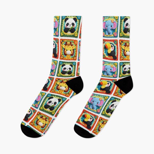 Item preview, Colorful Crocheted Animal Squares designed and sold by cuprum.