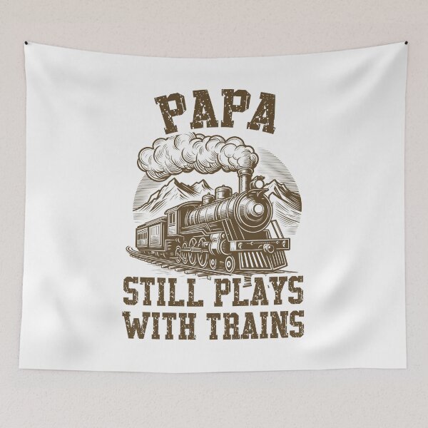 Item preview, Papa Still Plays With Trains Vintage Locomotive designed and sold by Dmetalx Art Apparel.