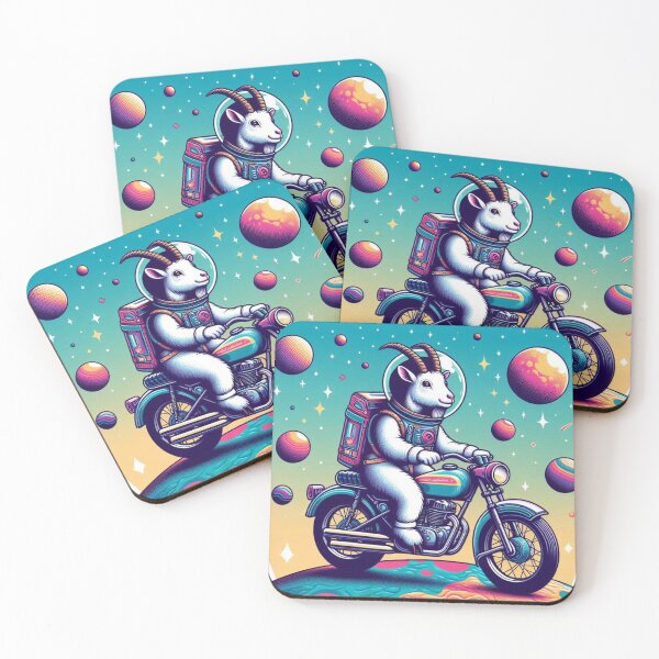 Item preview, Cosmic Rider – Astronaut Goat Motorcycle Design designed and sold by Dogandesighn.
