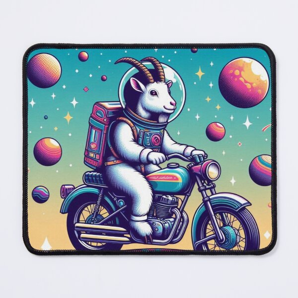 Item preview, Cosmic Rider – Astronaut Goat Motorcycle Design designed and sold by Dogandesighn.