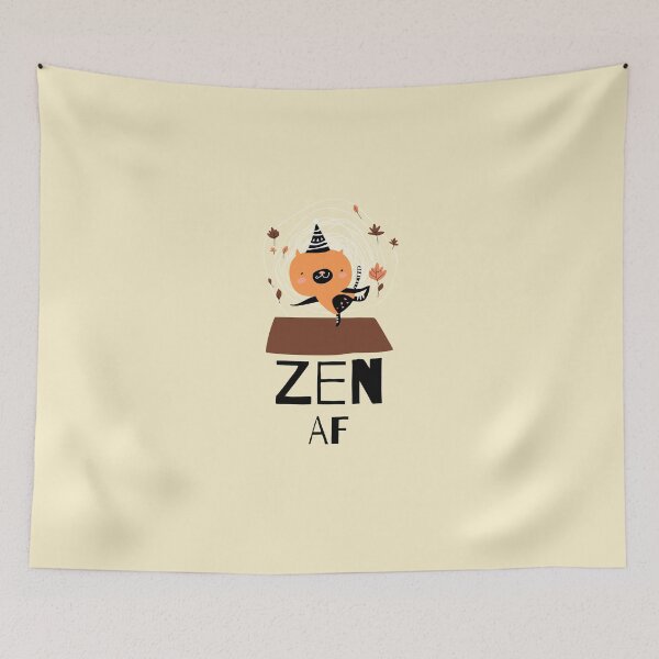 Item preview, Zen AF Cat Funny Yoga Posture Sticker designed and sold by WellspringXflow.