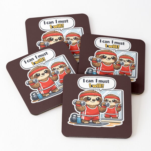 Item preview, I Can I Must I Will Funny Sloth Gym Fitness designed and sold by ikonicgallery.
