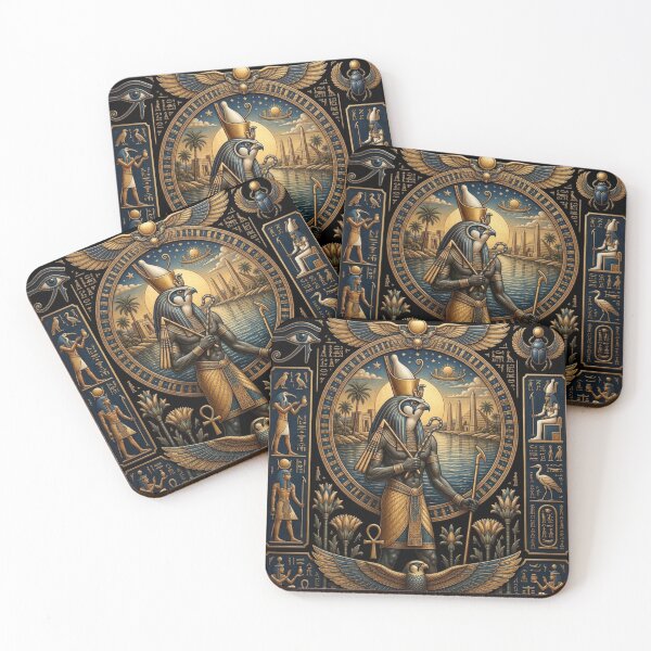 Item preview, Ancient Egyptian Mural God Horus Mythological Golden Art Decor designed and sold by Queen Cleopatra.