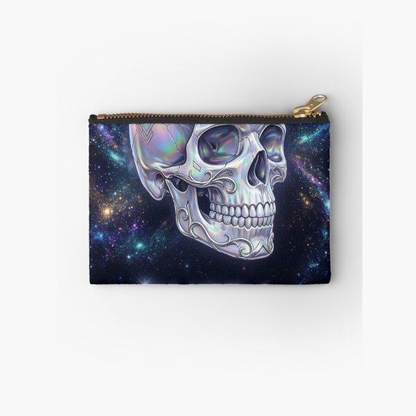 Item preview, Extra Celestial Iridescent Skull Art Extra Celestial aliencore space glam designed and sold by Gifter-ly Cozy Christmas.