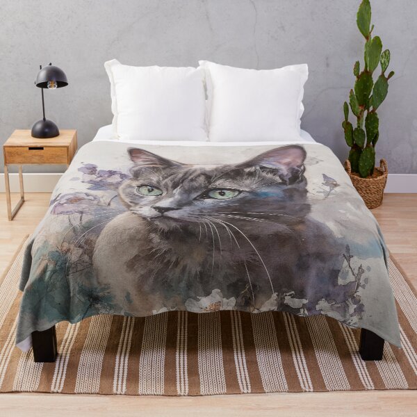 Item preview, Watercolor Portrait of a Floral Cat designed and sold by Paolo-Bandal.