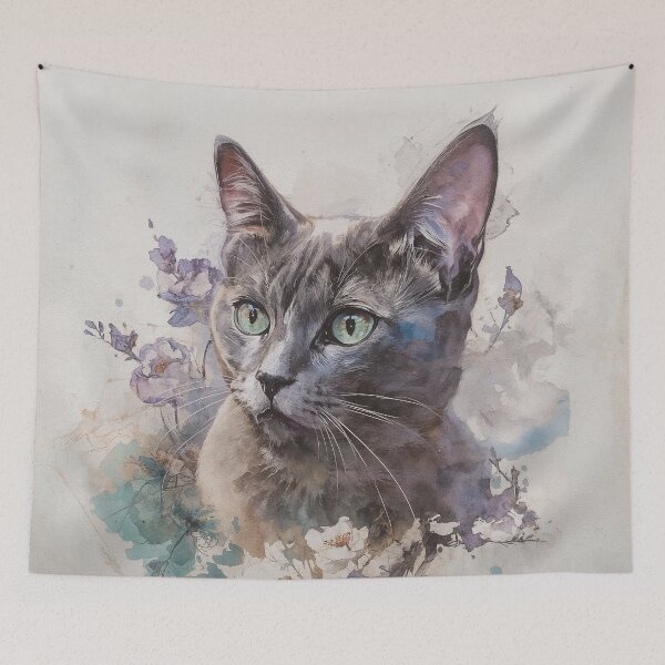 Item preview, Watercolor Portrait of a Floral Cat designed and sold by Paolo-Bandal.
