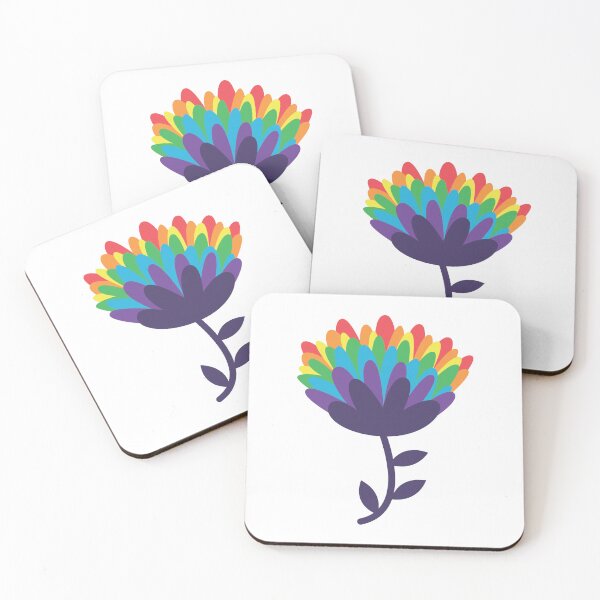 Item preview, Retro Rainbow Layered Flower Folk Floral Art designed and sold by SolutionsArt.