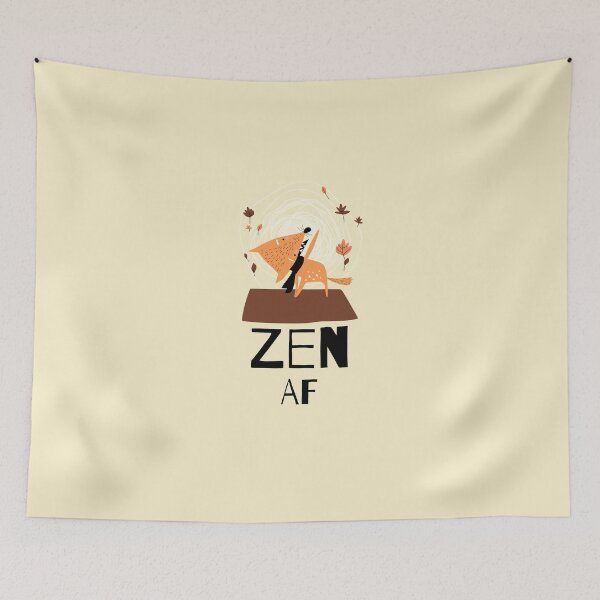 Item preview, Zen AF Fox Funny Yoga Posture Sticker designed and sold by WellspringXflow.