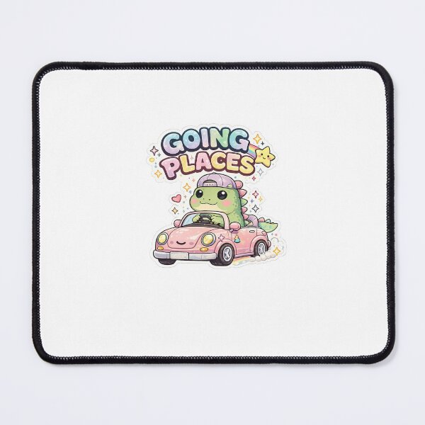 Item preview, Kawaii Dino Traveler Pastel Aesthetic Sticker designed and sold by GUINewAlex.