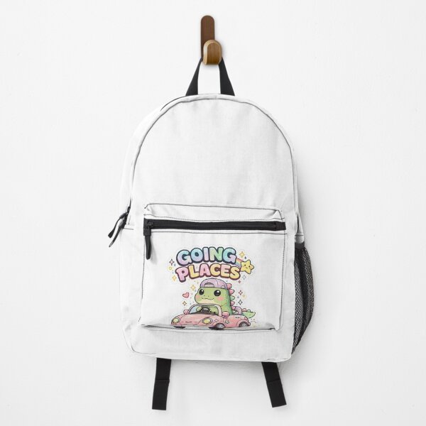 Item preview, Kawaii Dino Traveler Pastel Aesthetic Sticker designed and sold by GUINewAlex.