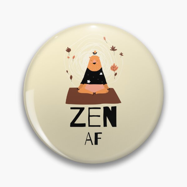 Item preview, Zen AF Bear Funny Yoga Posture Sticker designed and sold by WellspringXflow.
