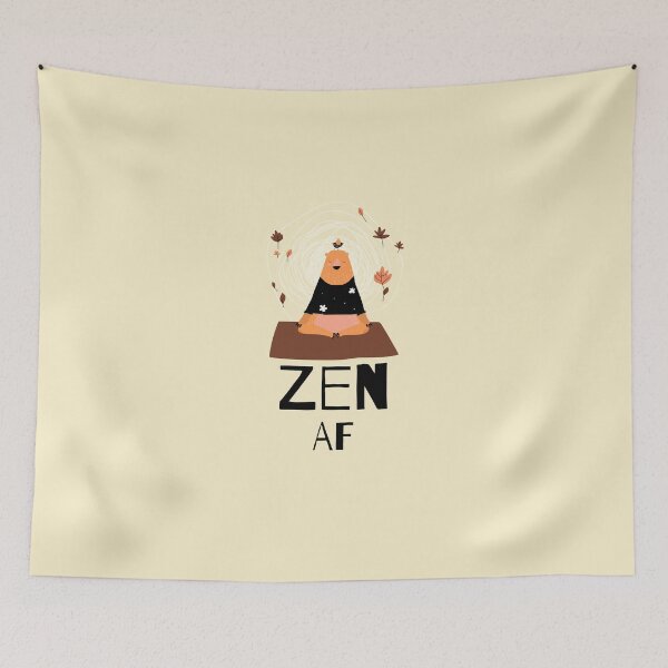 Item preview, Zen AF Bear Funny Yoga Posture Sticker designed and sold by WellspringXflow.