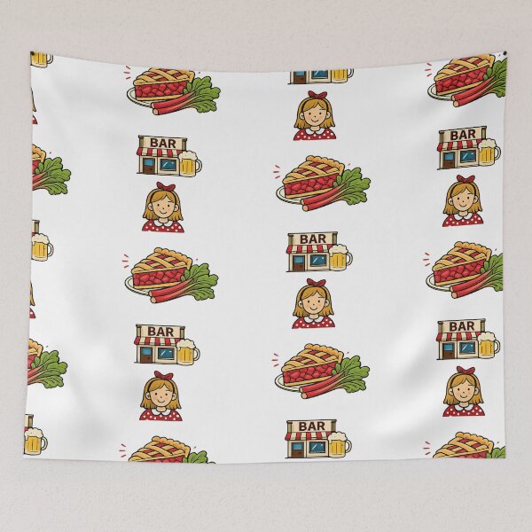 Item preview, Barbara's rhubarb bar emojis designed and sold by Pop, Culture and Stuff.