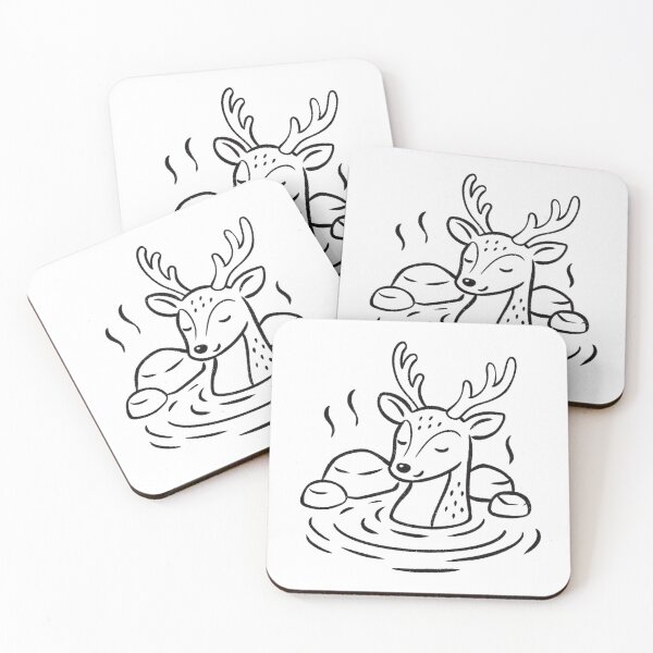 Item preview, Cute Deer in Japanese Onsen designed and sold by Milovidova.