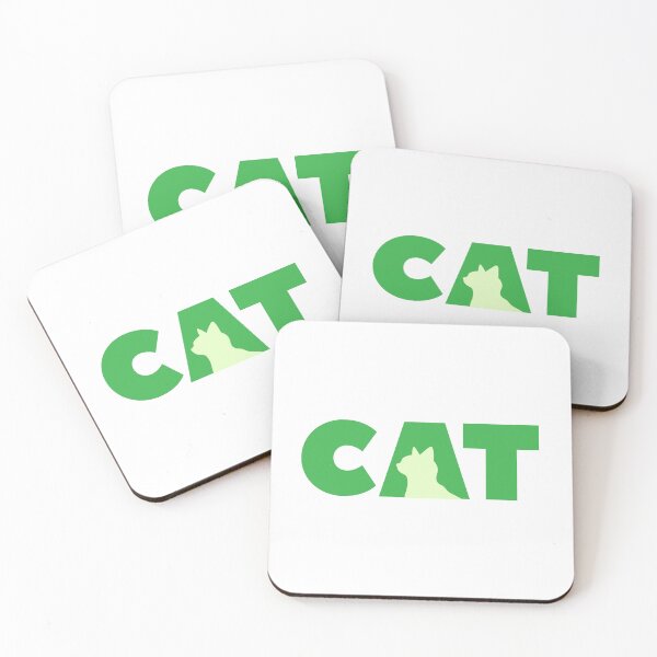 Item preview, Minimalist illustrated Green Cat designed and sold by LettersCrafted.