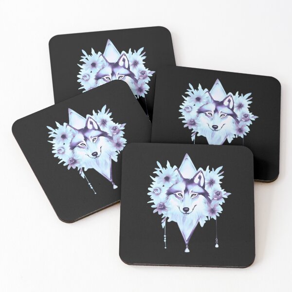Item preview, Ethereal Cyber Pastel Wolf Diamond Floral Graphic designed and sold by TrinovaCreates.