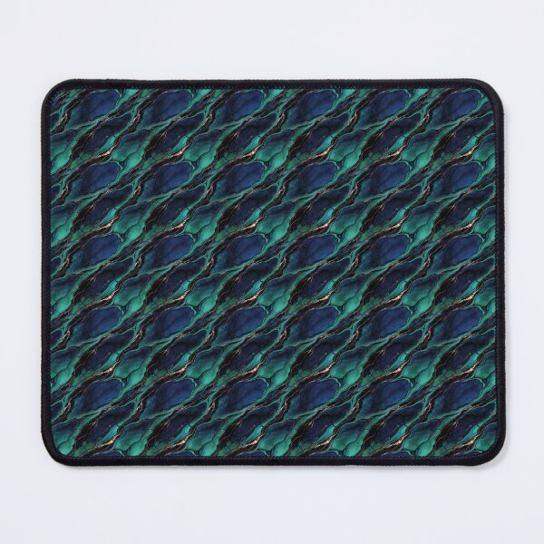 Item preview, Dark Emerald & Navy Blue Marble with Gold Veins designed and sold by TatyanaArt.