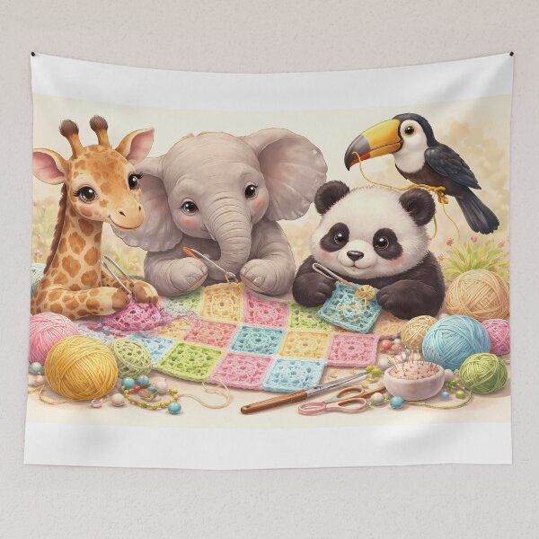 Item preview, Animals Knitting Together designed and sold by cuprum.
