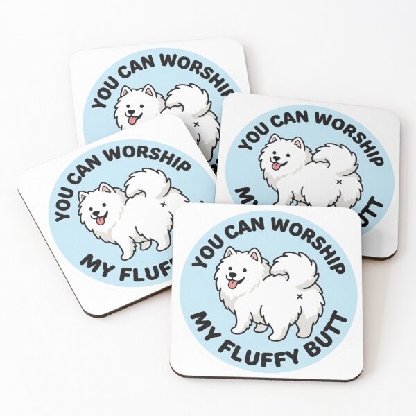 Item preview, You Can Worship My Fluffy Butt Doodle Samoyed Dog Meme designed and sold by DailyStruggleCo.
